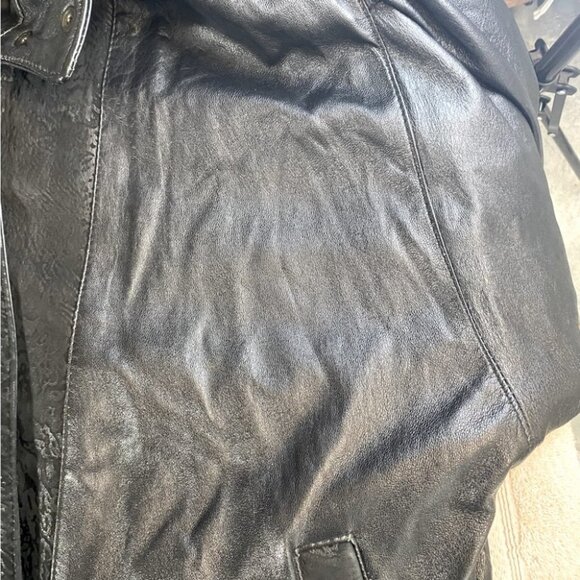 Vintage Le Village Du Cuir Black 80s 90s Oversized Batwing Leather Jacket L - Picture 15 of 16